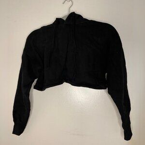 Black Cropped Hoodie Size M